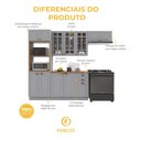 Ver imagem 5 de Armário de Cozinha Modulada Compacta Fidelitá Nara 100% MDF 4 Peças 270cm 12 Portas 2 Gavetas com