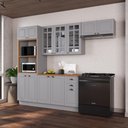Ver imagem 1 de Armário de Cozinha Modulada Compacta Fidelitá Nara 100% MDF 4 Peças 270cm 12 Portas 2 Gavetas com