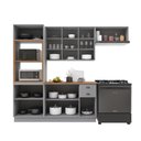 Ver imagem 3 de Armário de Cozinha Modulada Compacta Fidelitá Nara 100% MDF 4 Peças 270cm 12 Portas 2 Gavetas com