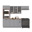 Ver imagem 2 de Armário de Cozinha Modulada Compacta Fidelitá Nara 100% MDF 4 Peças 270cm 12 Portas 2 Gavetas com