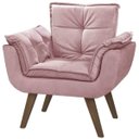 Ver imagem 2 de Kit 2 Poltrona Suede Preto Cadeira Decorativa Opala Sala Recepção Pés Imbuia - Bela Decor