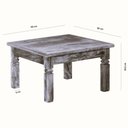Ver imagem 2 de Mesa de Centro 60x60cm em Madeira Maciça Natural
