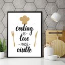 Ver imagem 2 de Quadro Cozinha - Cozinhar É Amor 24x18cm - com Vidro:madeira Preta