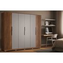 Ver imagem 1 de Guarda Roupa Casal 6 Portas (2 Ripadas) e 6 Gavetas C/ Pés Atrice Nogueira Touch/nude Prime - Demó