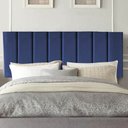 Ver imagem 1 de Painel Estofada Carla 100CM Solteiro Suede Azul Marinho - D A DECOR