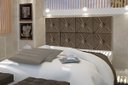 Ver imagem 1 de Painel de Cama box Botão Casal 1,40 Elegance cor Marrom - Comprar Moveis em Casa