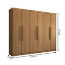 Ver imagem 4 de Guarda-roupa Casal Império 6 Portas 2 Gavetas Nature - Pnr Móveis