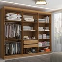 Ver imagem 2 de Guarda-roupa Casal Império 6 Portas 2 Gavetas Nature - Pnr Móveis
