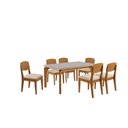 Ver imagem 2 de Conjunto de Mesa de Jantar Dublin 180 Tp MDF Vidro Canto Copo 6 Cadeiras Cleo