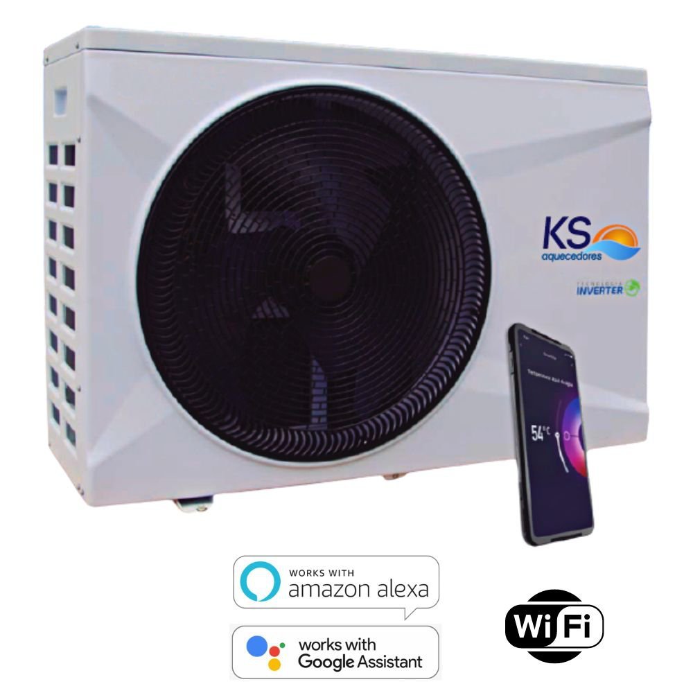 Bomba Trocador de Calor Wi-Fi Inverter Aquecimento para Piscinas até 180 Mil Litros KSH 120 - KS Aqu - 3