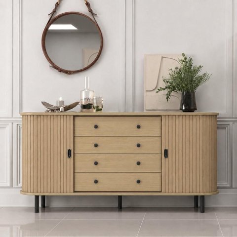 Aparador Buffet R-637 Moderno 2 Portas 4 Gavetas MDP Riviera Ditália Móveis