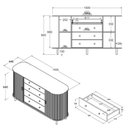 Ver imagem 6 de Aparador Buffet R-637 Moderno 2 Portas 4 Gavetas MDP Riviera Ditália Móveis