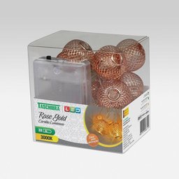 Cordão Luminoso Natalino 10 Leds Rose Gold Taschibra - 5