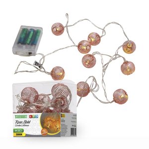 Cordão Luminoso Natalino 10 Leds Rose Gold Taschibra