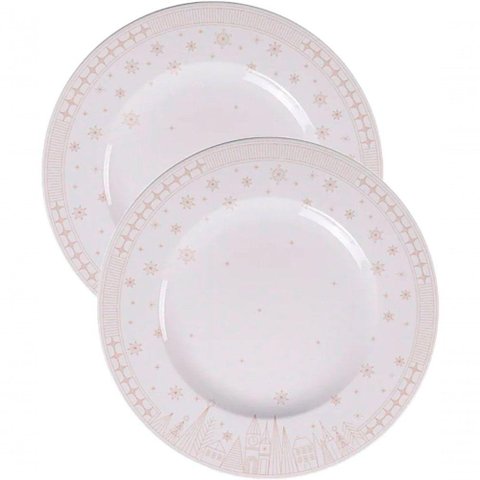 Kit Jogo Pratos Rasos Jantar 10 Pessoas 10pçs Capodanno 28cm