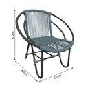 Ver imagem 5 de Kit 4 Cadeiras Decorativa Julia em Corda Náutica e Base em Alumínio Preta/ Cinza