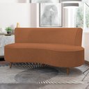 Ver imagem 2 de Sofá Chaise Living 2 Lugares 135cm Sala de Estar Istambul K01 Bouclê Terracota - Lyam Decor