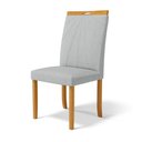 Ver imagem 3 de Kit com 4 Cadeiras Maiara Madeira Maciça Estofadas para Mesa de Jantar Linho Cinza 407