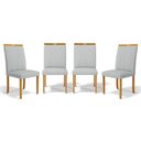 Ver imagem 1 de Kit com 4 Cadeiras Maiara Madeira Maciça Estofadas para Mesa de Jantar Linho Cinza 407