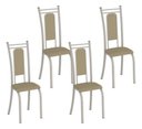 Ver imagem 1 de Kit 4 Cadeiras Paris Corino Creme Tubo Champanhe