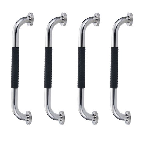 Barra de Apoio Inox 60cm Kit 4 Unidades Suporte Antiderrapante Banheiro Box Idoso Criança Gestante C