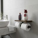 Ver imagem 1 de Porta Papel Higiênico Duplo Acessório para Banheiro Papeleira Estilo Industrial Preto Laca
