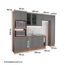 Ver imagem 2 de Cozinha Milla Right 12 Portas 3 Gavetas MDF-MDP 310cm Cinza com Nogal Móveis Carraro