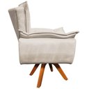 Ver imagem 6 de Kit 2 Poltronas Decorativas Base Giratória em Madeira Charger Suede Bege - Gran Belo