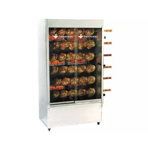 Máquina 30 Frangos Venâncio 6 Espetos a Gás Queimador Infravermelho Sgf3