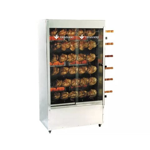 Máquina 30 Frangos Venâncio 6 Espetos a Gás Queimador Infravermelho Sgf3