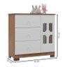 Cômoda e Guarda Roupa Infantil New Cristal Branco Carvalho - Canaã - 5
