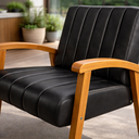 Ver imagem 2 de Kit 2 Poltronas Haley Moderna Decorativa Estofada Corino Sala Estar Quarto Escritório Recepção:preto
