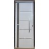 Porta De Alumínio Lambril 2,10 X 0,80 Linha Com Visor, Friso E Puxador Direita - 2