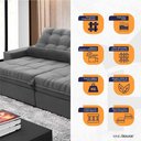Ver imagem 3 de Sofá Retrátil Reclinável Zurique 2,30m Suede Velut Cinza Molas no Assento - King House