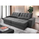 Ver imagem 1 de Sofá Retrátil Reclinável Zurique 2,30m Suede Velut Cinza Molas no Assento - King House