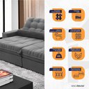 Ver mais imagens de Sofá Retrátil Reclinável Zurique 2,30m Suede Velut Cinza Molas no Assento - King House