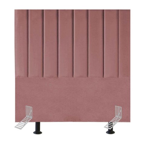 Cabeceira Estofada Cama Solteiro Box 100 Cm Maya Veludo e Frame Rosé