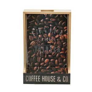 Caixa Decorativa Porta Capsula Cafe em MDF PARIS LUZ