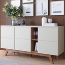 Ver imagem 1 de Balcão Buffet Noronha com 03 Portas Off White Matte Freijó Colibri