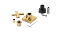 Ver imagem 4 de Kit 2 Acabamento para Banheiro Chuveiro Dourado Brilhante Quadrado Cruzeta Registro Padrão Docol