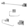 Kit Acessórios para Banheiro Metal 4 Peças Quadrado Polido - 1