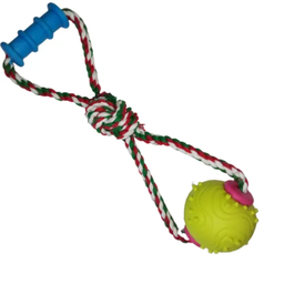 Brinquedo Mordedor com Corda com Plush Ball para Cachorro: Verde - 3