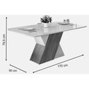 Ver imagem 6 de Conjunto: Mesa de Cozinha Rubi Tampo Madeirado C/ Vidro Curvo 170x90cm e 6 Cadeiras Lia Cedro/off