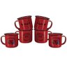 Jogo Caneca Esmaltada Ágata Vermelho Decor Natal 150ml 6 Un - 1