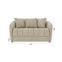 Ver imagem 3 de Sofá Living 186cm Linho Bege Caramelo 3 Lugares com 4 Almofadas Abba