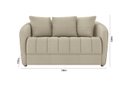 Ver imagem 3 de Sofá Living 186cm Linho Bege Caramelo 3 Lugares com 4 Almofadas Abba