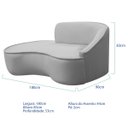 Ver imagem 5 de Kit Divã Recamier Orgânico Marrocos 180cm Lado Esquerdo e 1 Poltronas Amore Linho