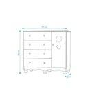 Ver imagem 3 de Comoda Infantil 1 Porta 4 Gavetas Bolinha - Moveis Peroba Amendoa/Branco