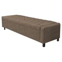 Ver mais imagens de Kit Cabeceira e Calçadeira Baú Casal Everest P02 140cm Suede - Doce Sonho Móveis Marrom