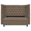 Ver imagem 1 de Kit Cabeceira e Calçadeira Baú Casal Everest P02 140cm Suede - Doce Sonho Móveis Marrom